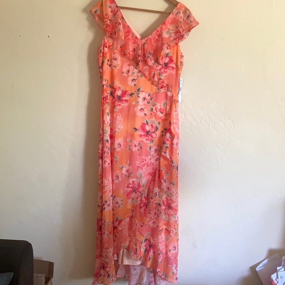 London Times high low floral maxi dress size 12